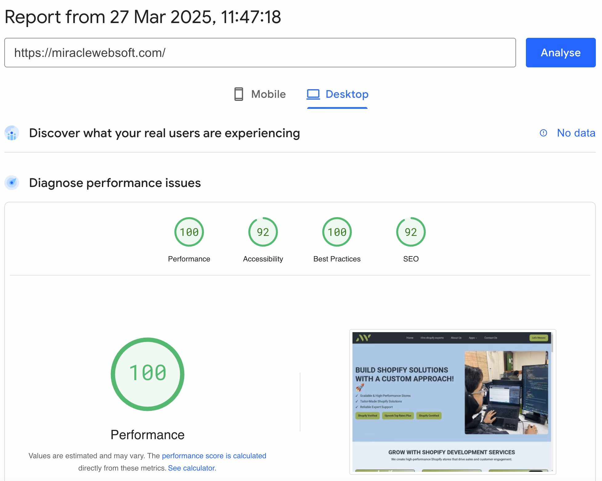 Achieved 100% Google PageSpeed Score! 