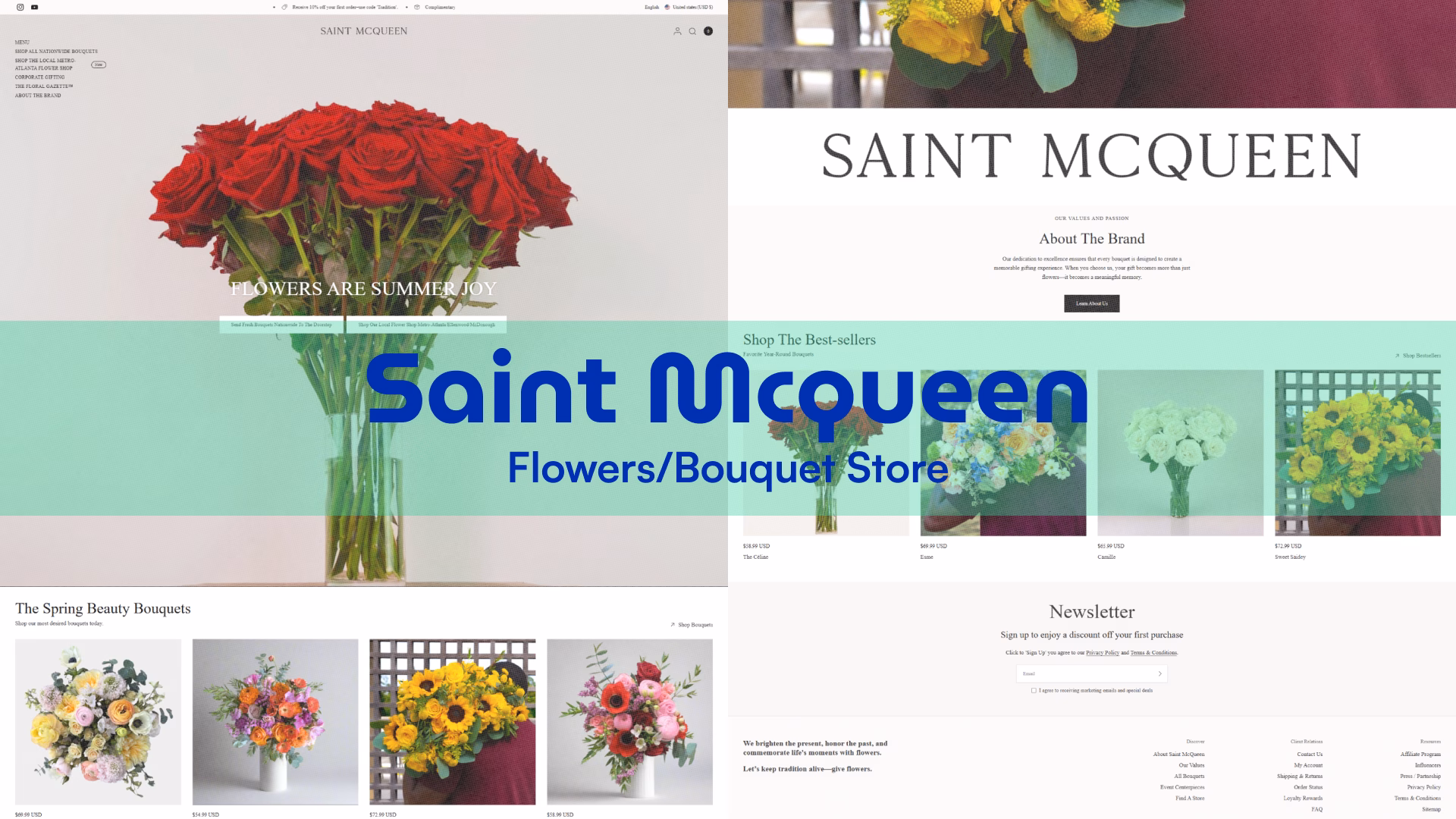 An elegant floral arrangement by Saint McQueen, showcasing their fashion-inspired design.